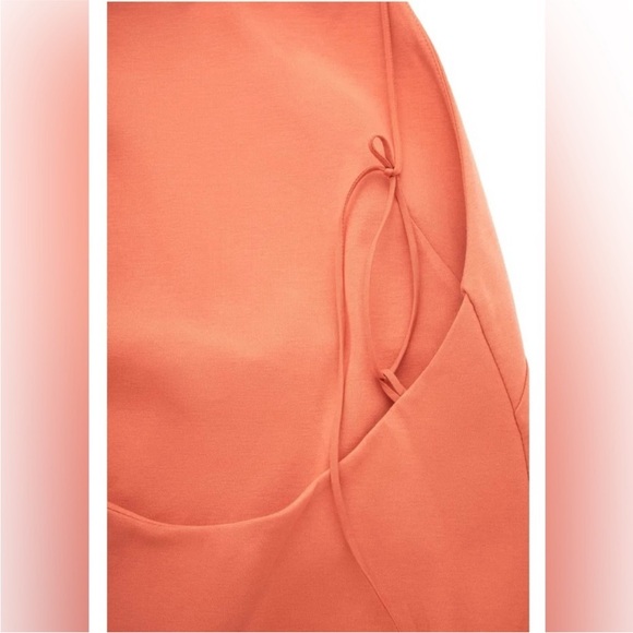 COS Open Back Midi Dress Orange Relaxed Fit Sleeveless Like New Size Medium - Picture 8 of 16